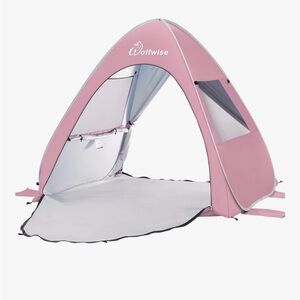 WolfWise UPF 50+ Easy Pop Up Beach Tent Sun Shelter, Pink, Large (2+ ppl)